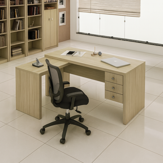 Desk 120 x 100 x 75 cm - Beige - AZ1154