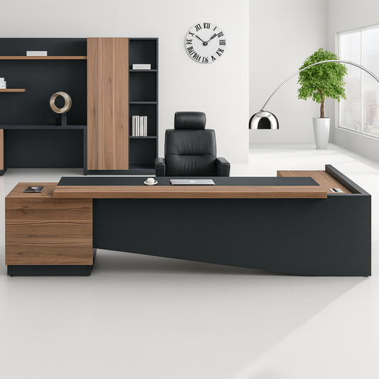 Manager's desk 220 x 75 x 70 - wooden & black - AZ1111