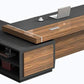 Manager's desk 220 x 80 x 160 - black&wooden - AZ1089