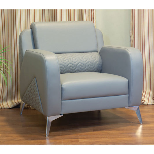 Office Sofa Set – Gray Leather with Musky and mdf Wood - YAFA