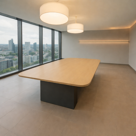 Meeting table 240 x 120 x 75 cm - Wooden and Black - AZ111123