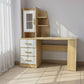 Desk 140×50×140 cm + Fixed Drawers – White and Wooden – AZ1178