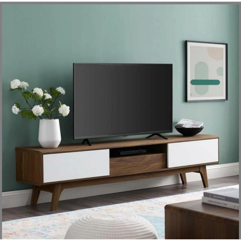 طاولة تلفزيون 180 × 30 × 45 سم – بني وأسود – AZ30052

