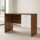 Desk 140×70×75 cm + Attached Drawer Unit – Brown and White – AZ1007