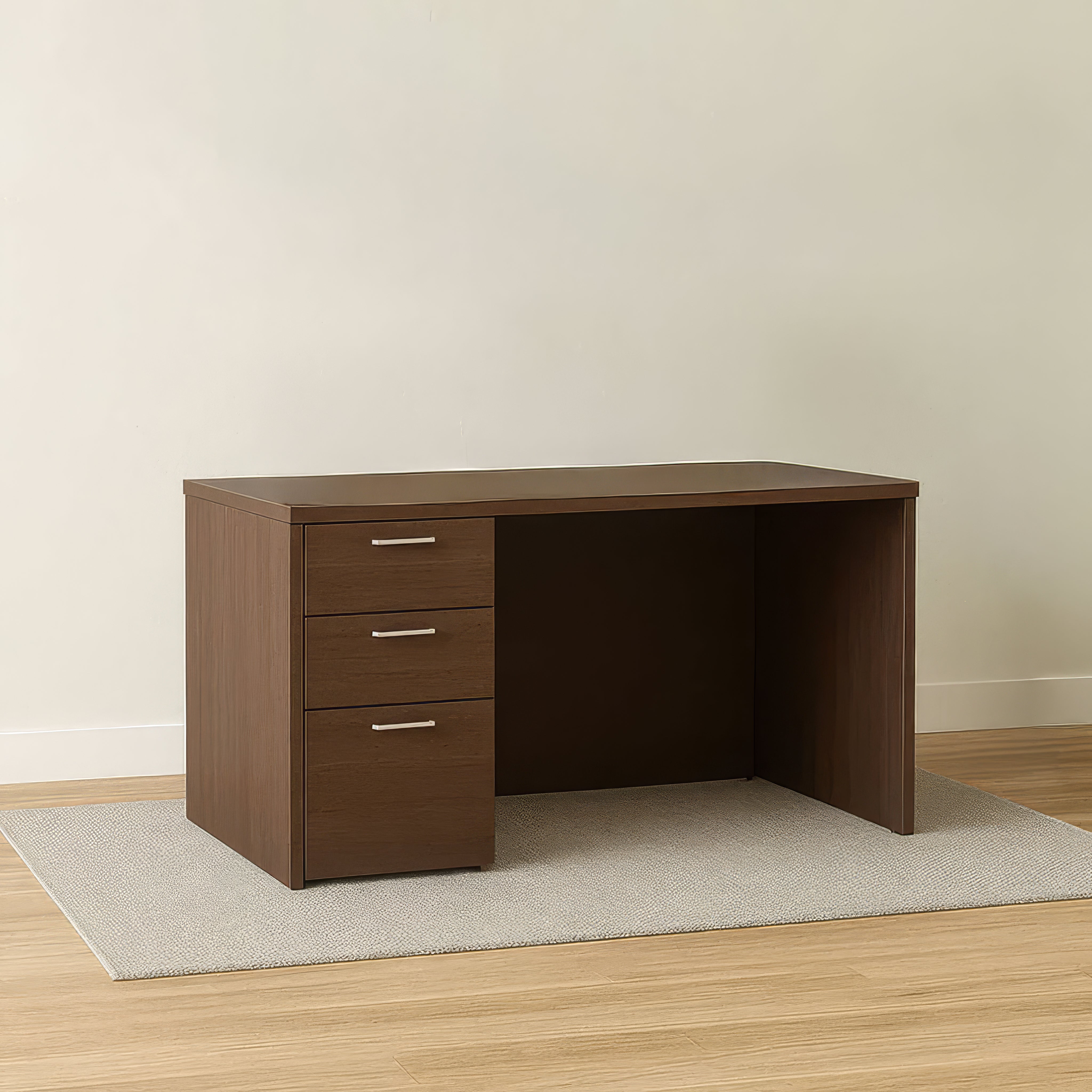 مكتب 160×80×75 سم + وحدة أدراج متصلة – بني – AZ11149