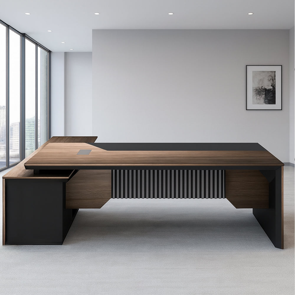 Manager's Desk 220 x 104 x 75 CM - Wooden and black - AZ1225