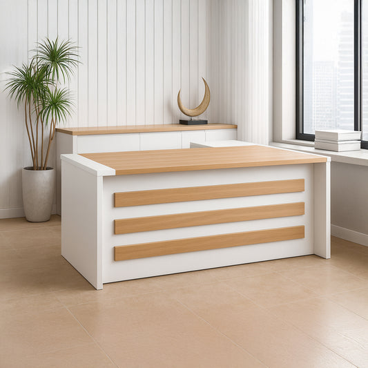 Desk 180*80*75 CM - Wooden and White - AZ120107