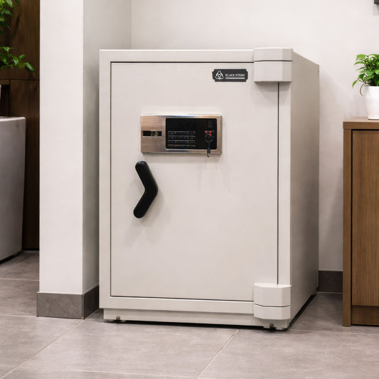 خزينة ستيل مقاوم للحريق – أبيض- 77 × 52 × 52 سم