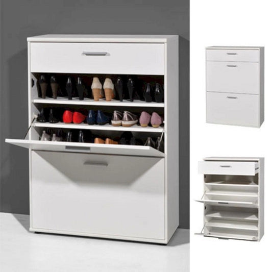 Shoe Cabinet, 120 × 38 × 90 cm - White - AZ40057