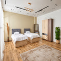 أوضة نوم شبابي روميو مودرن – خشب MDF – 2 سرير 120 سم + دولاب 150 سم + تسريحة 80 سم + كومود – AZ50134
