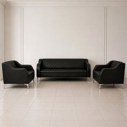 طقم كنب مكتبي – أسود - HC304