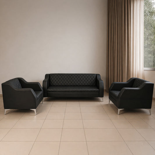 طقم كنب مكتبي – أسود - HC304