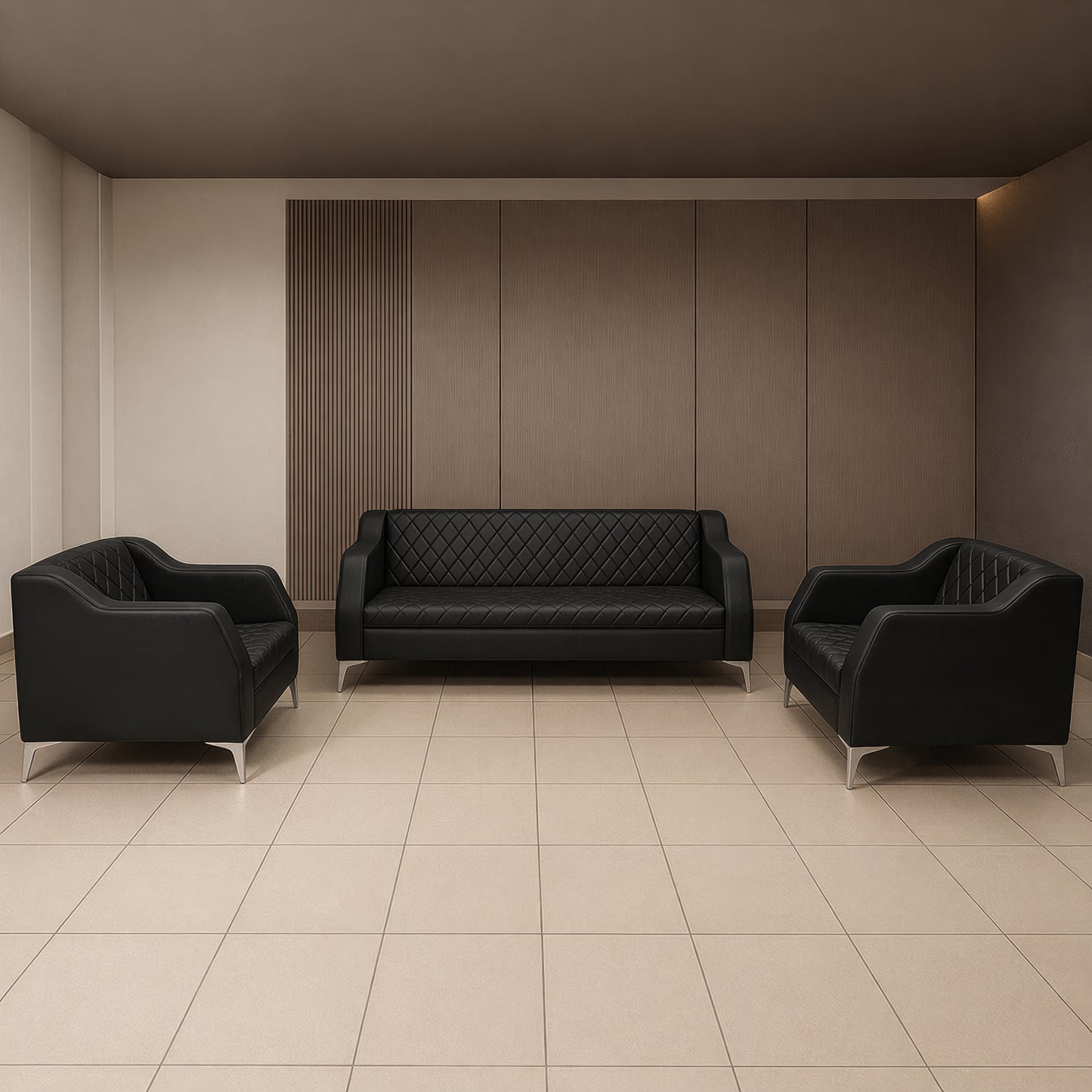 طقم كنب مكتبي – أسود - HC304