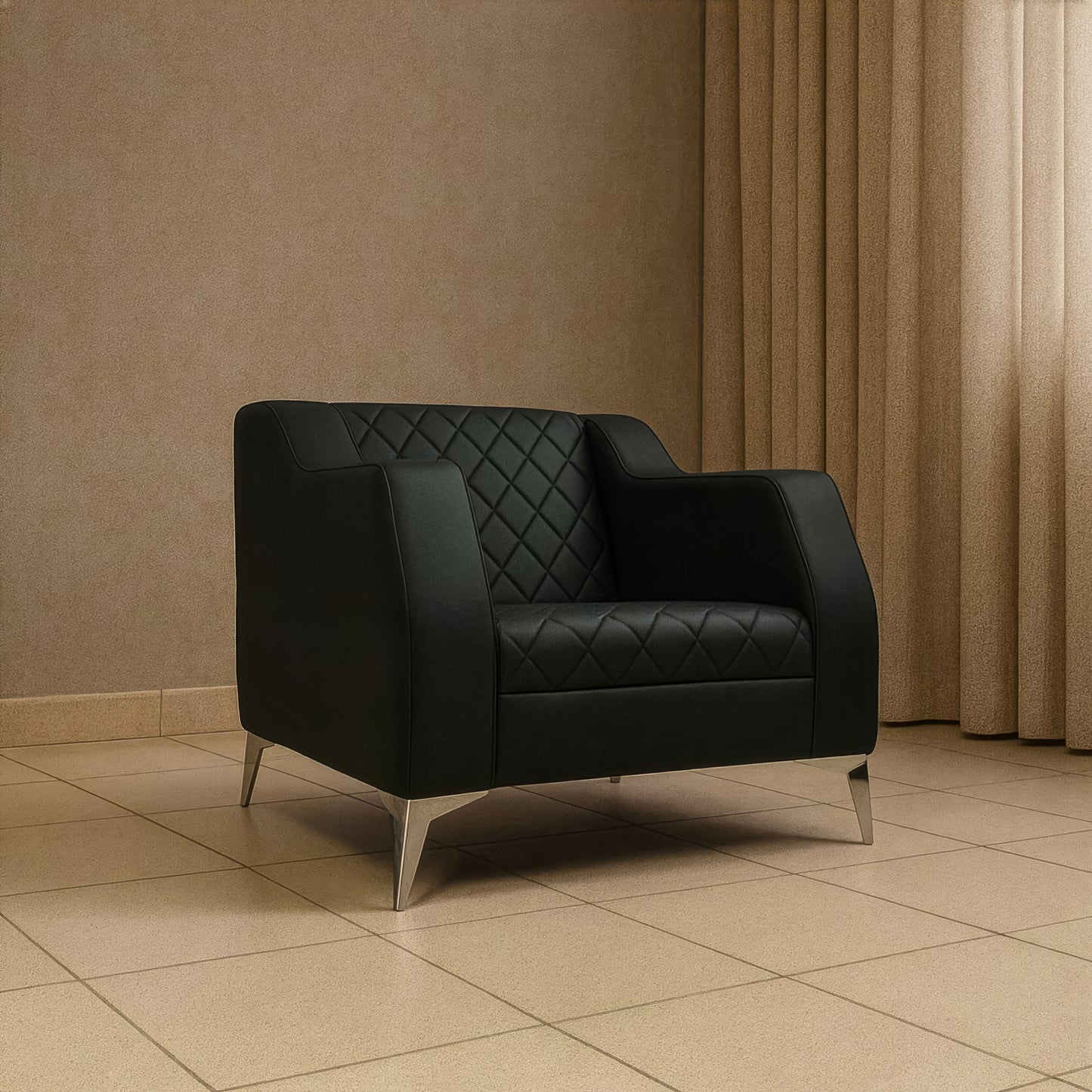 طقم كنب مكتبي – أسود - HC304