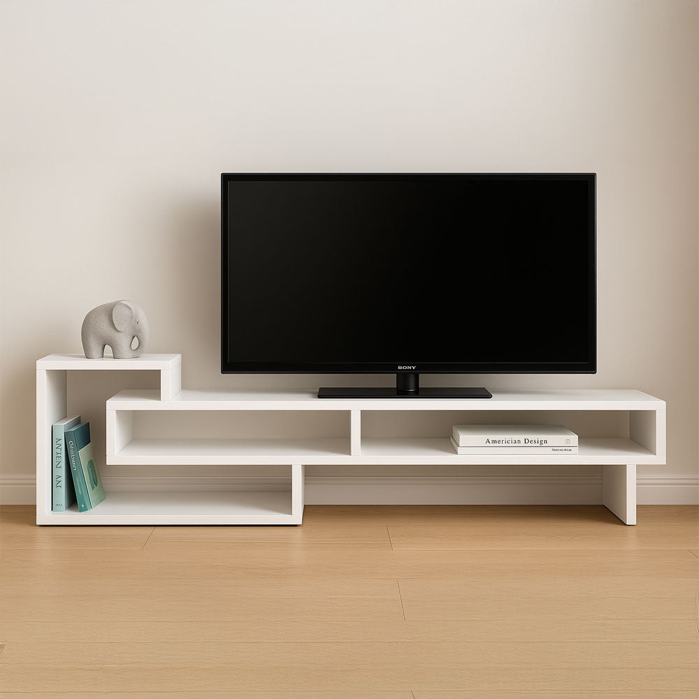 طاولة تلفزيون، 160 × 40 × 45 سم – أبيض – AZ111340