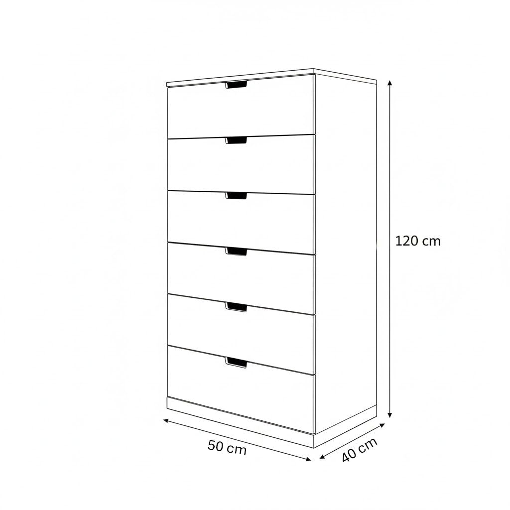 وحدة أدراج، 120 × 50 × 40 سم - أبيض - AZ50067