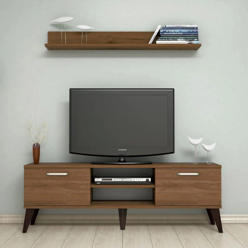 طاولة تلفزيون 150 × 35 × 52 سم – بني – AZ30058