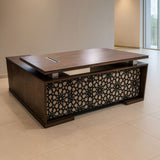 مكتب 160×160×75 سم + سايد – بني – AZ120120