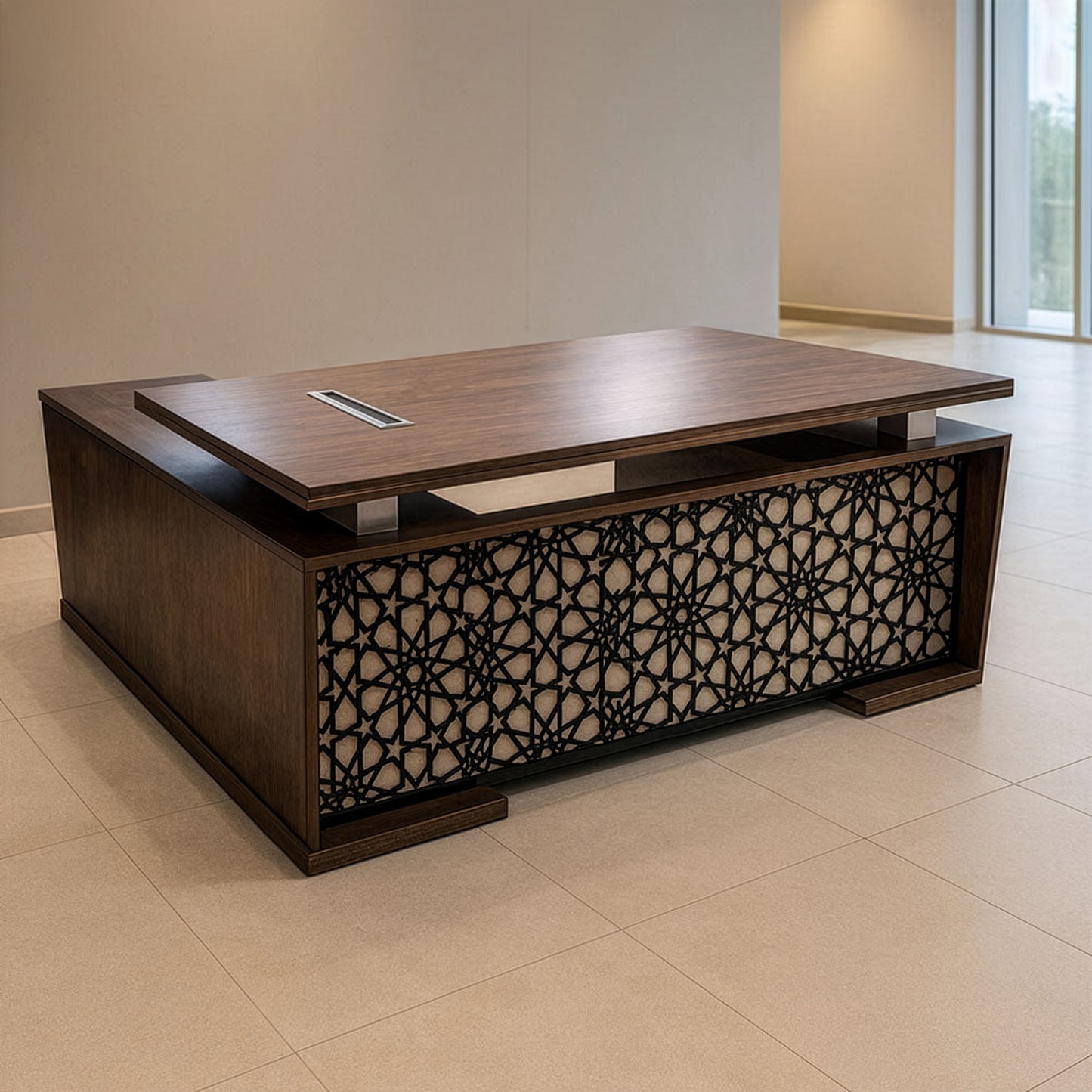 مكتب 180×160×75 سم + سايد – بني – AZ120121