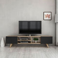 طاولة تلفزيون 180 × 40 × 50 سم – خشبي وأسود – AZ30059
