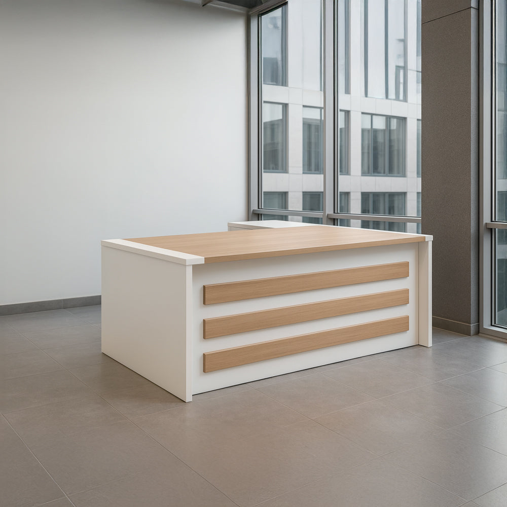 Desk 180*80*75 CM - Wooden and White - AZ120107