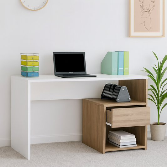 Desk 75 x 160 x 80 cm - White - AZ11175