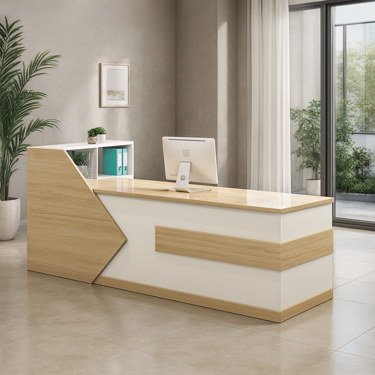 كاونتر 150×75×110 سم – خشب وأبيض – AZ1139