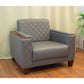 Office Sofa Set – Gray Leather with Musky and mdf Wood - TOZLA