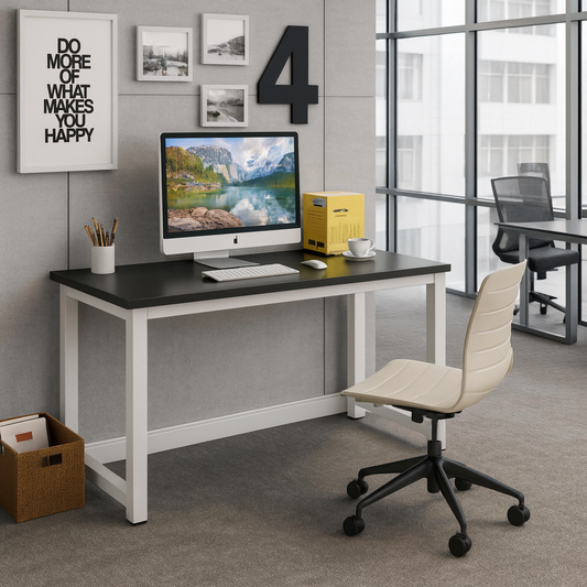 Desk 75 x 200 x 80 cm - Black and White - AZ11140