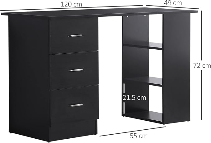 مكتب 120 × 49 × 72 سم – أسود – AZ1003