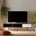 طاولة تلفزيون 150×30×50 سم – بني وأبيض – AZ30061