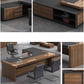 Manager's desk 220 x 80 x 160 - black&wooden - AZ1089