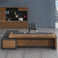 Manager's desk 220 x 80 x 160 - black&wooden - AZ1089