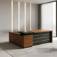 مكتب 180×160×75 سم + سايد – بني وأسود – AZ120103
