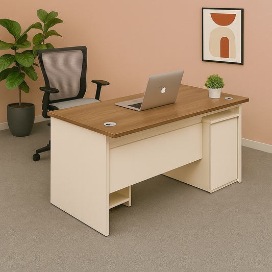 Manager's Desk 75*140*60 CM - Wooden and Beige - AZ12016