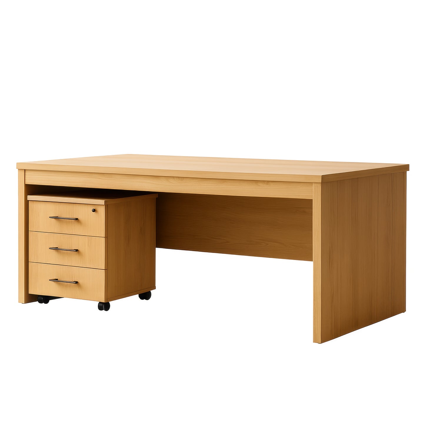 مكتب 180×80×75 سم + وحدة أدراج متحركة - بيج - AZ50028