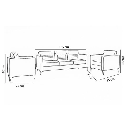 طقم كنب مكتبي – بنى – برينس