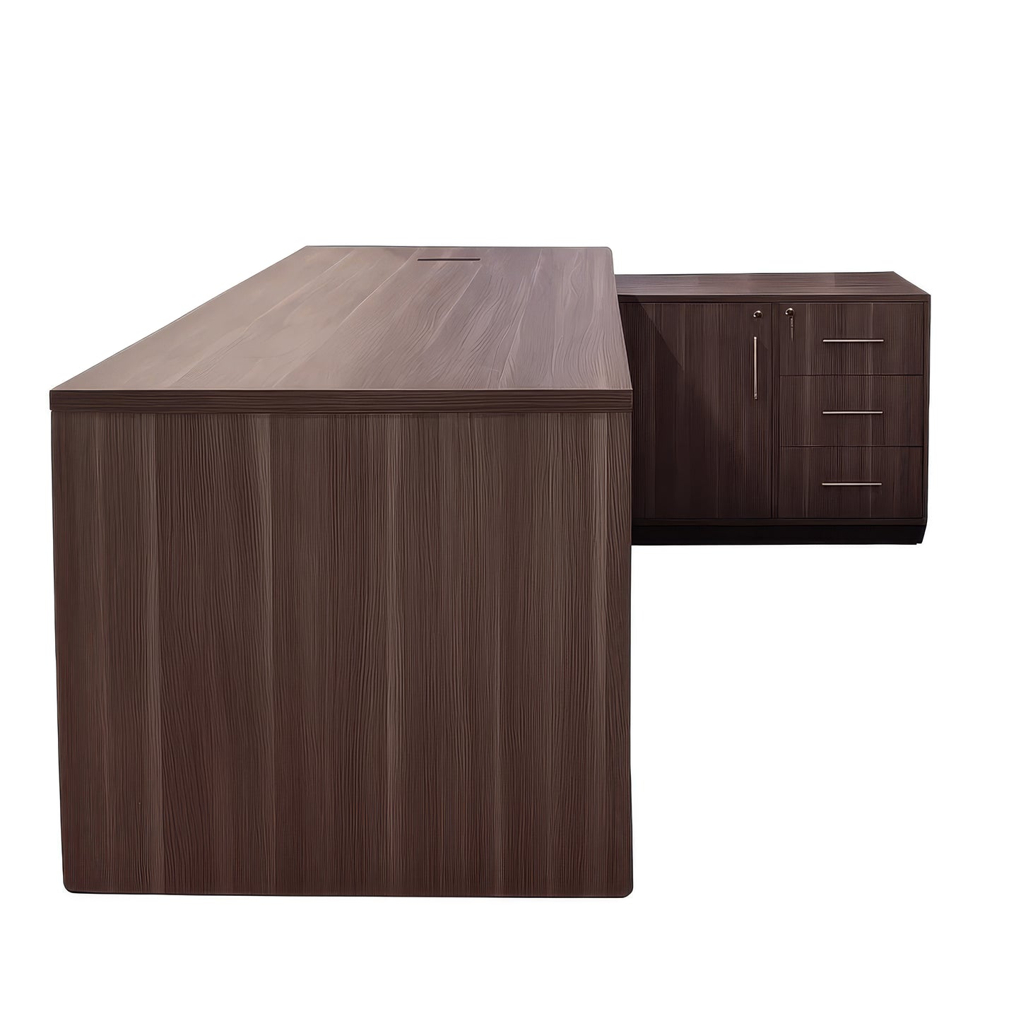 مكتب 180×160×75 سم + وحدة جانبية – أبيض ورصاصي – AZ50027