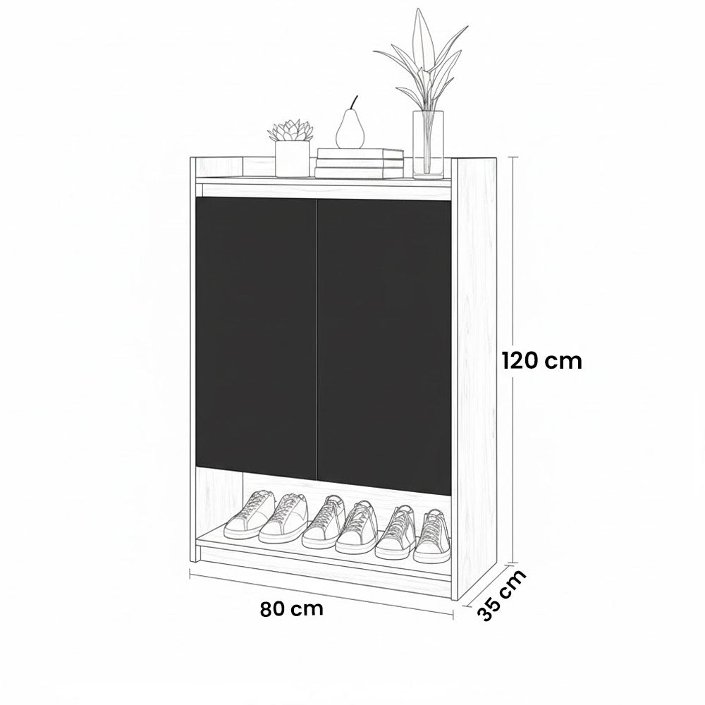 جزامة، 80 × 35 × 120 سم - أبيض وأسود - AZ40023









