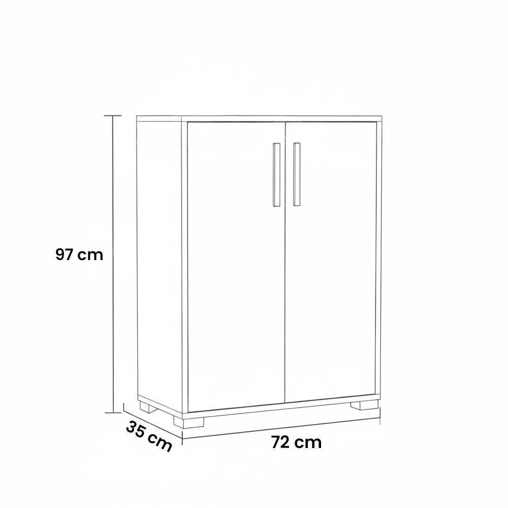 جزامة، 72 × 35 × 97 سم - أبيض - AZ40036