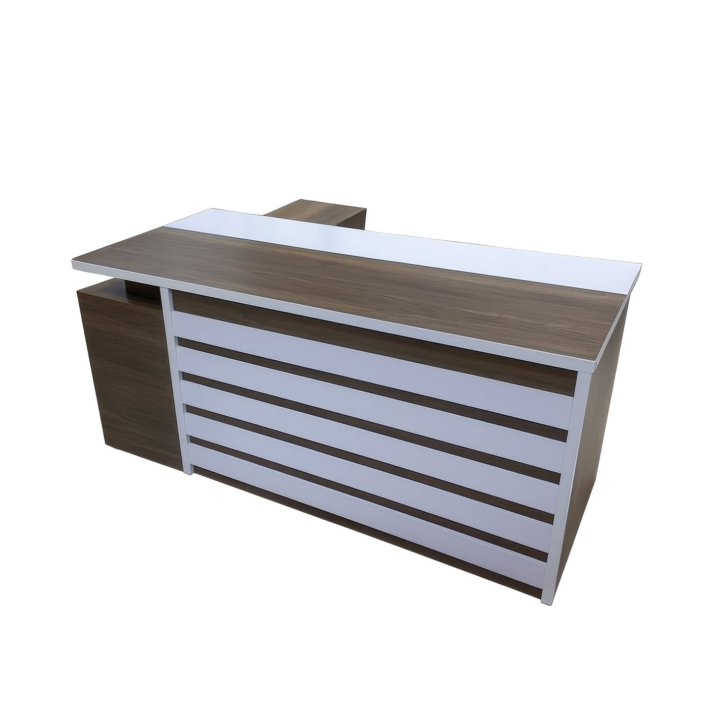 مكتب 180×160×75 سم + سايد – بني وأبيض – AZ500180