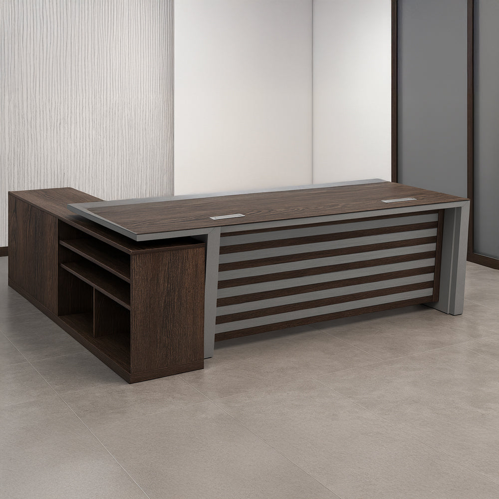 Modern Executive Desk with Horizontal Panel Detailing