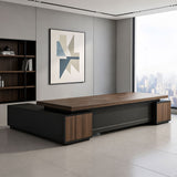مكتب 200×160×75 سم + سايد – بني وأسود – AZ1265