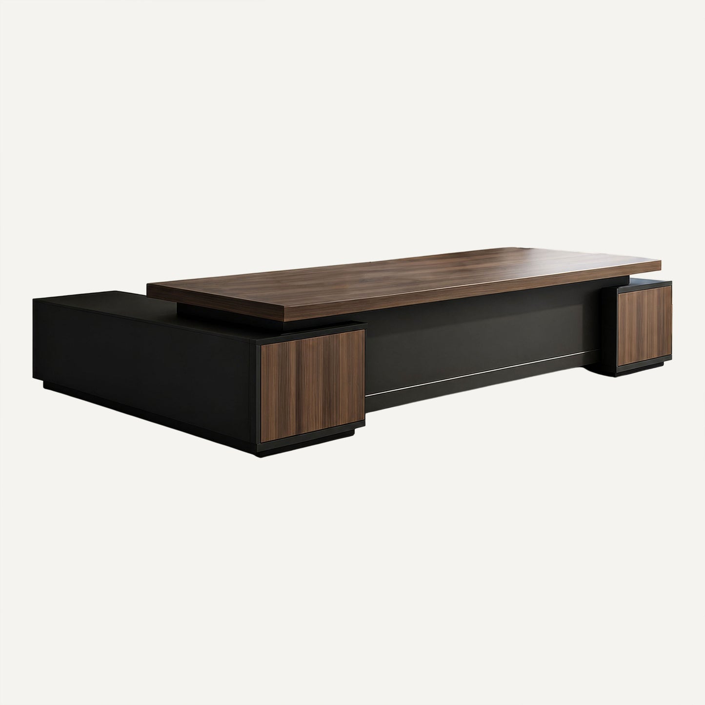 مكتب 200×160×75 سم + سايد – بني وأسود – AZ1265
