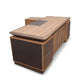 مكتب 200×160×75 سم + وحدة جانبية + أدراج متصلة – خشبي ورمادي – AZ50029