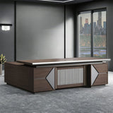 مكتب 200×160×75 سم + وحدة جانبية + وحدة أدراج متصلة – بني – AZ50069