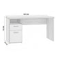 Desk 120×60×75 cm + Attached Unit (1 Door + 1 Drawer) – White and Wooden – AZ1054