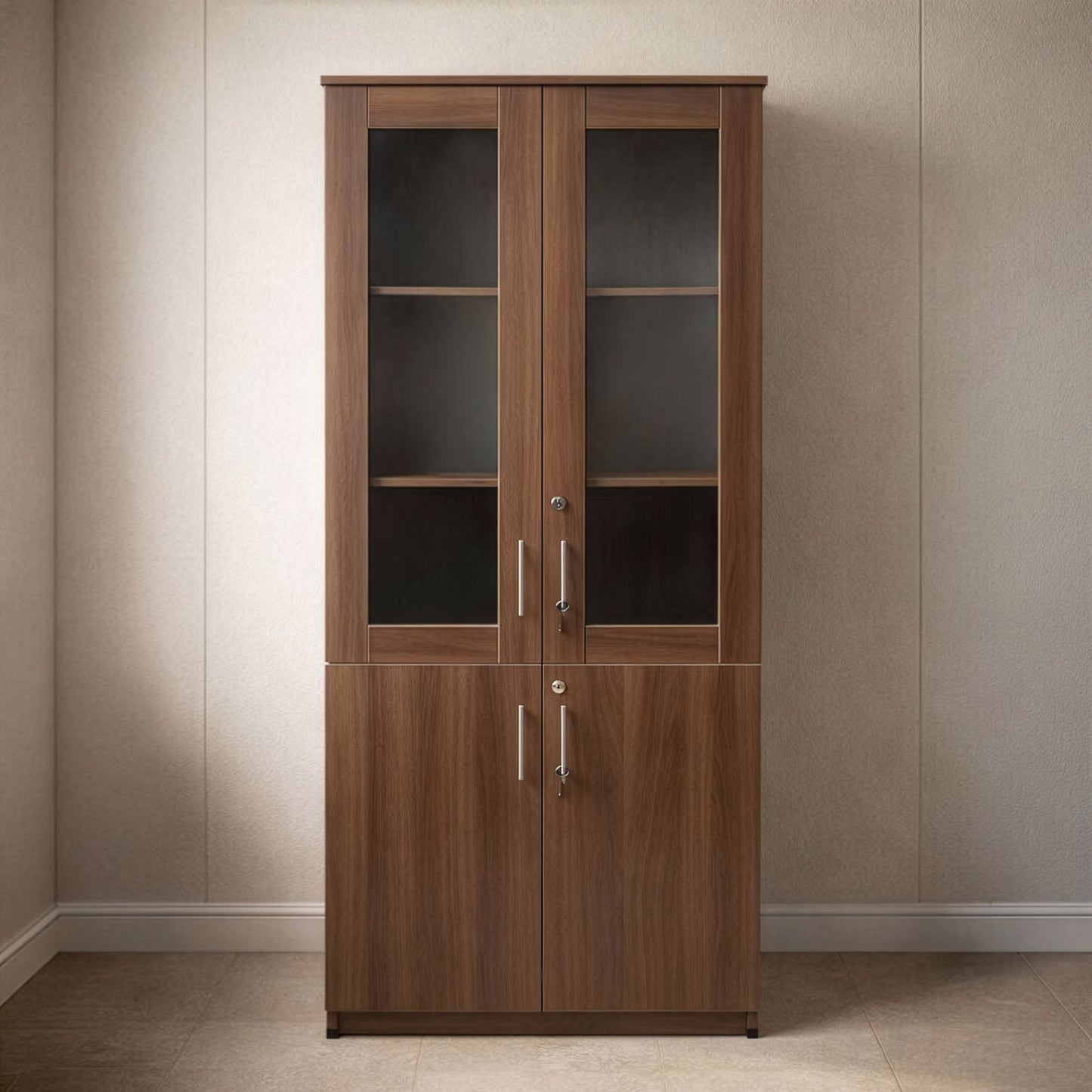 مكتبة 2 ضلفة – 200 × 80 × 40 سم– بني– AZ50068
