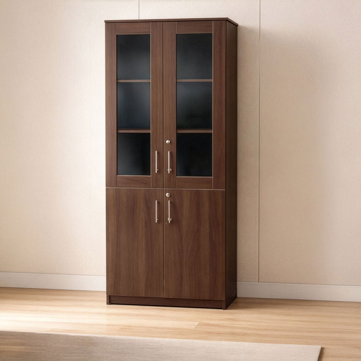 مكتبة 2 ضلفة – 200 × 80 × 40 سم– بني– AZ50068