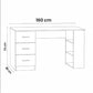 Desk 160×80×75 cm + Attached Unit (3 Door )+ Bookcase – White – AZ107700